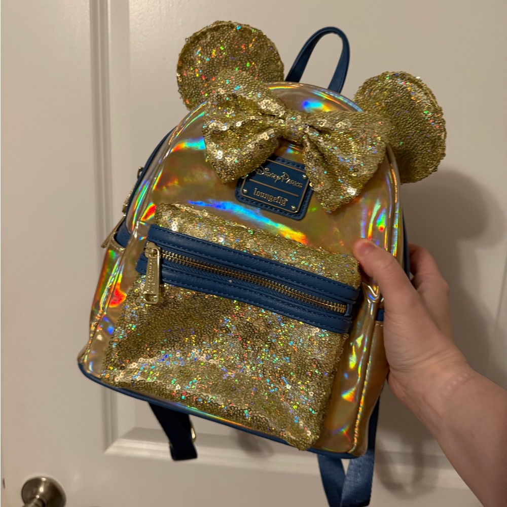 Disney Loungefly Gold Sequin Backpack